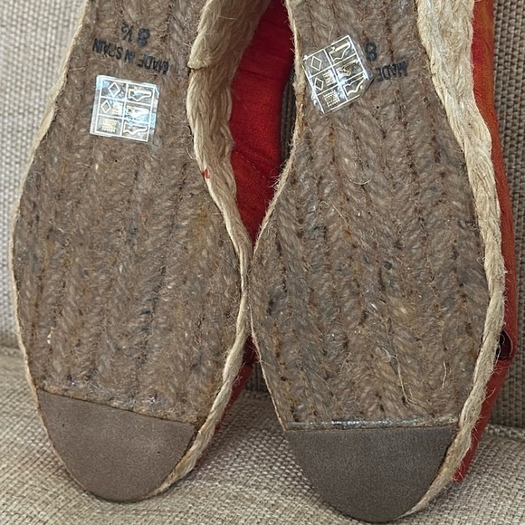 Lauren Ralph Lauren Silk Open Toe Espadrille Iridescent Orange & Gold Size 8.5 - Picture 11 of 15
